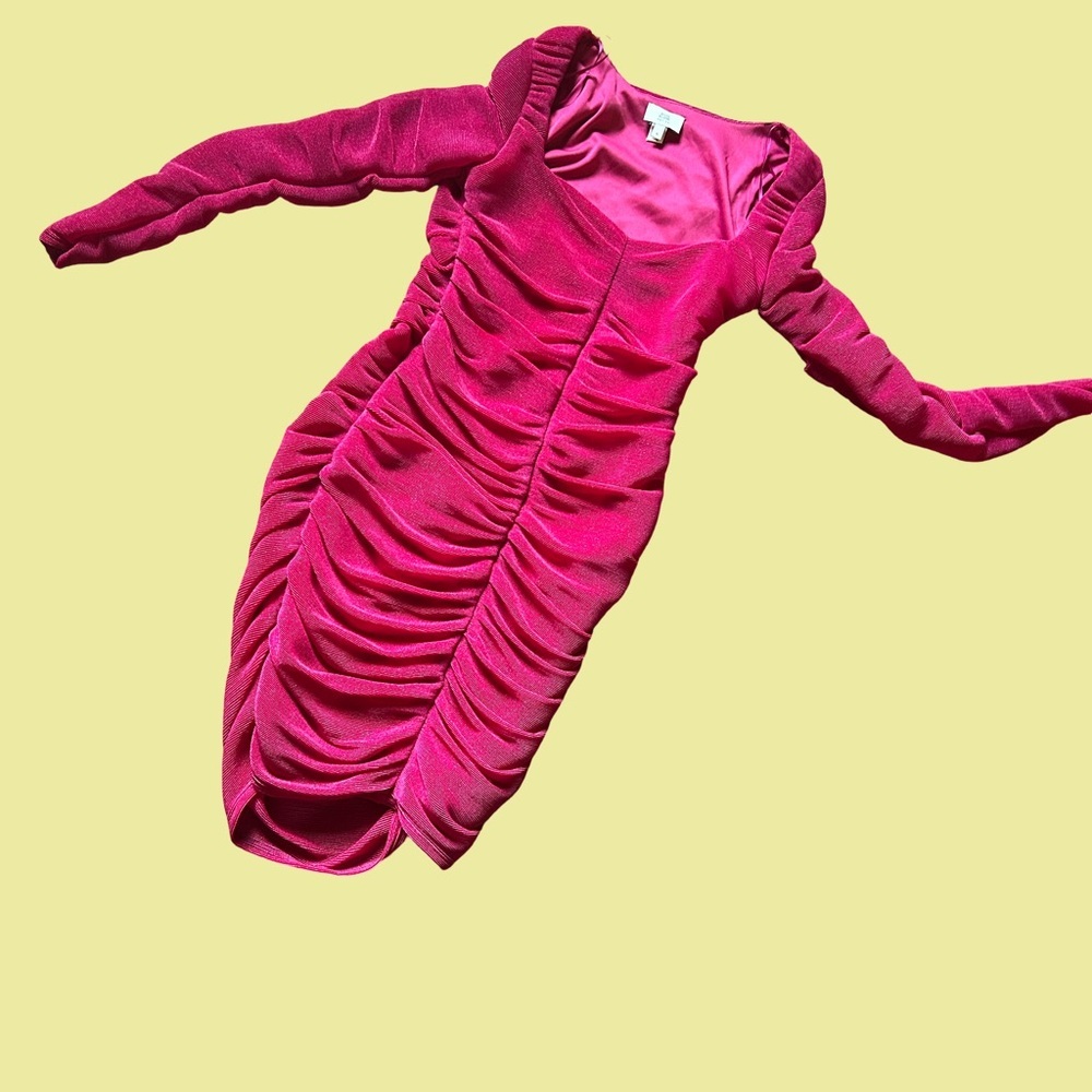 River Island Fuchsia Long Sleeve Dress